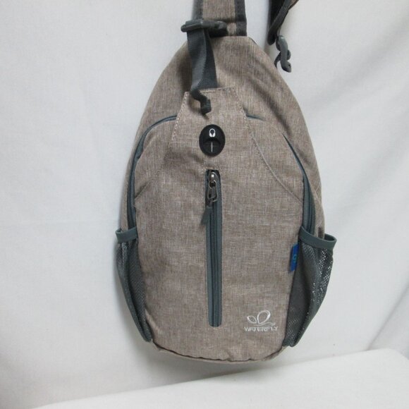 WATERFLY Crossbody Sling Backpack Bag Travel Hiking Chest Daypack canvas adjust - Picture 2 of 12